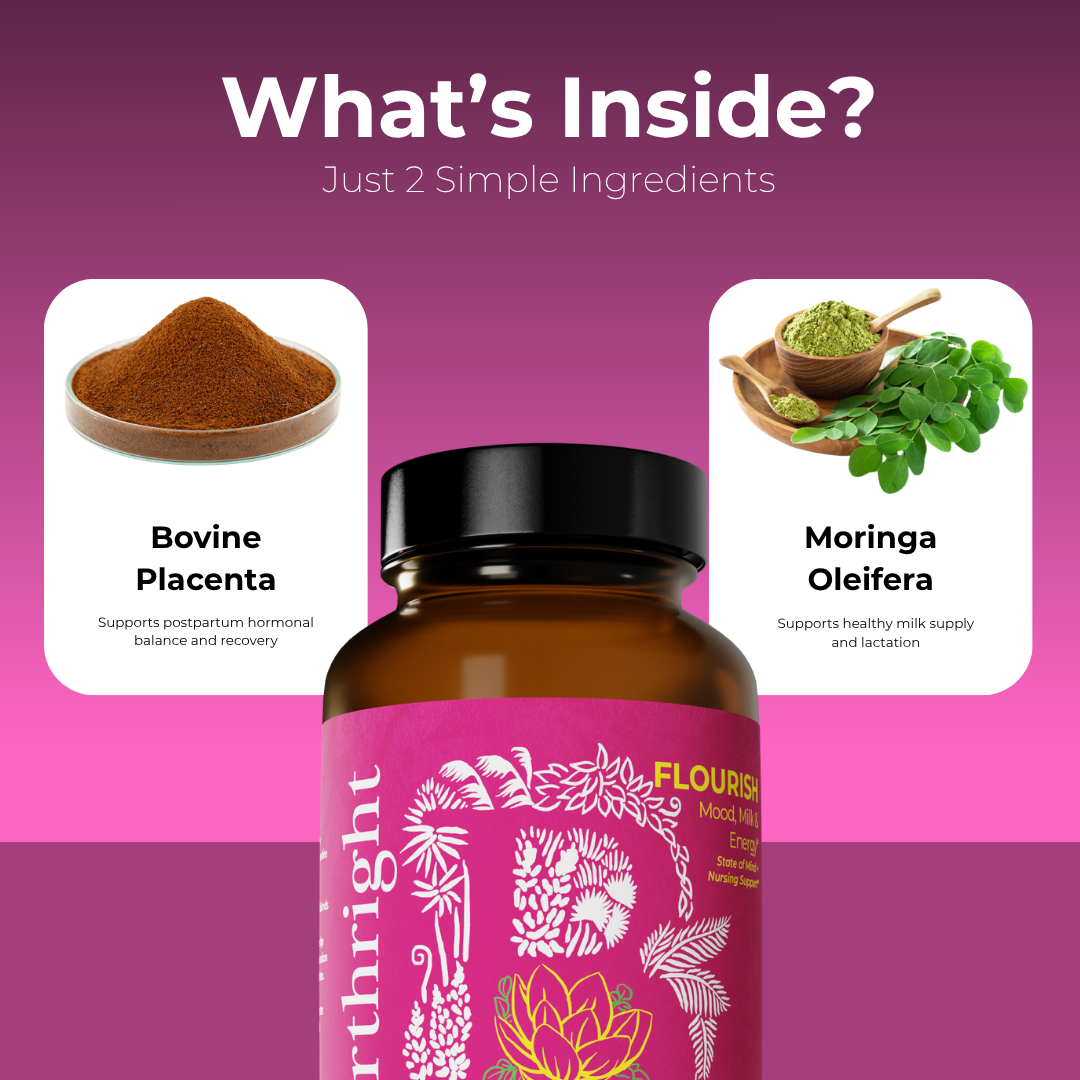 Pink Flourish bottle below a