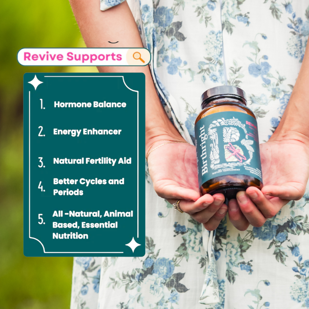 Woman holding a Revive bottle with a 