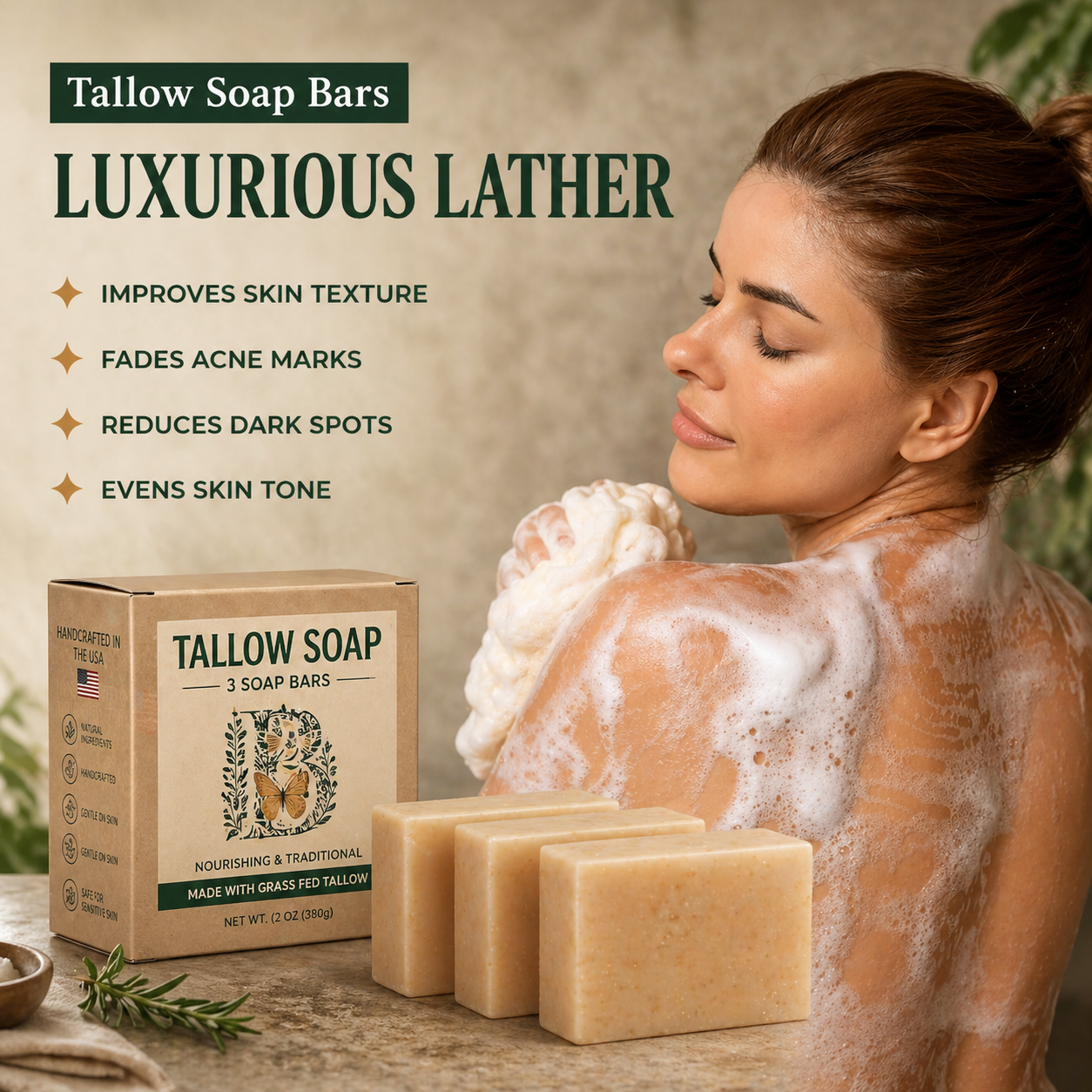 Tallow Soap Bar 3-Pack